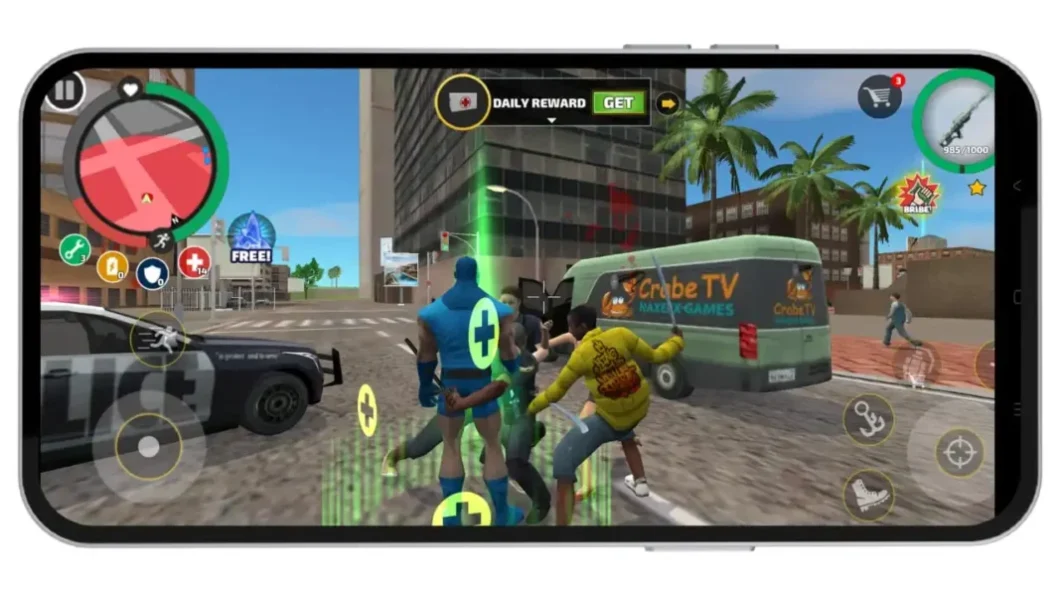 rope hero mod apk combat gameplay fighting scene