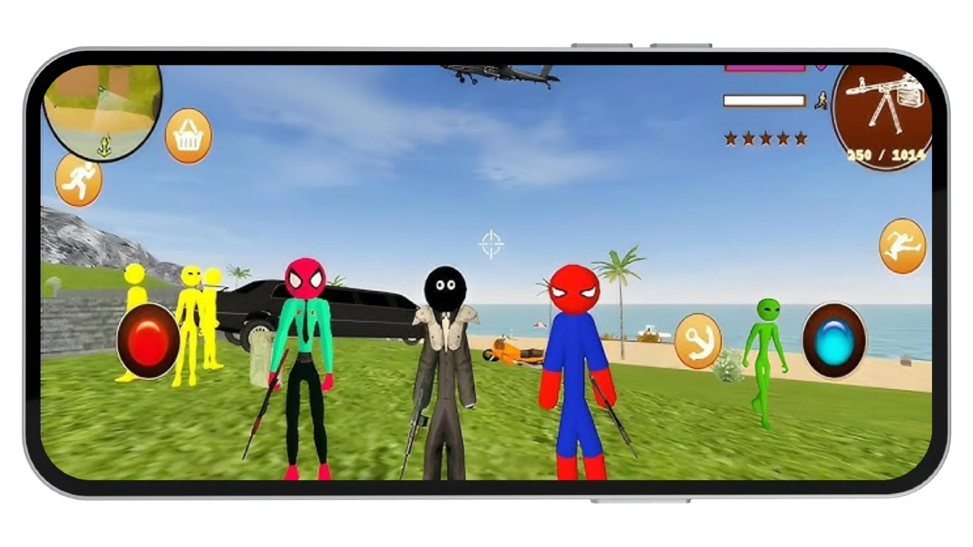 stick rope hero different skins