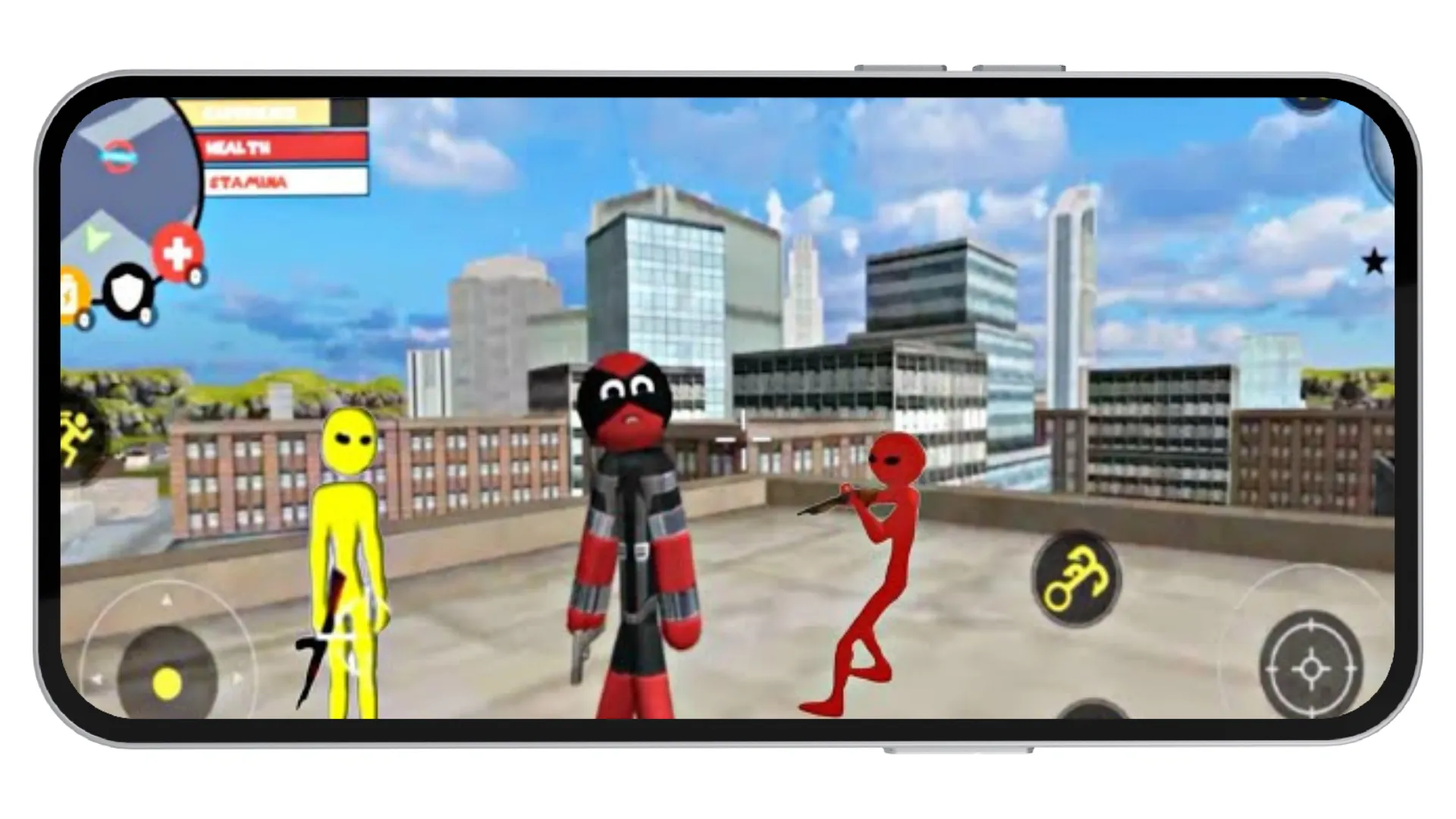 multiple engaging mission stickman